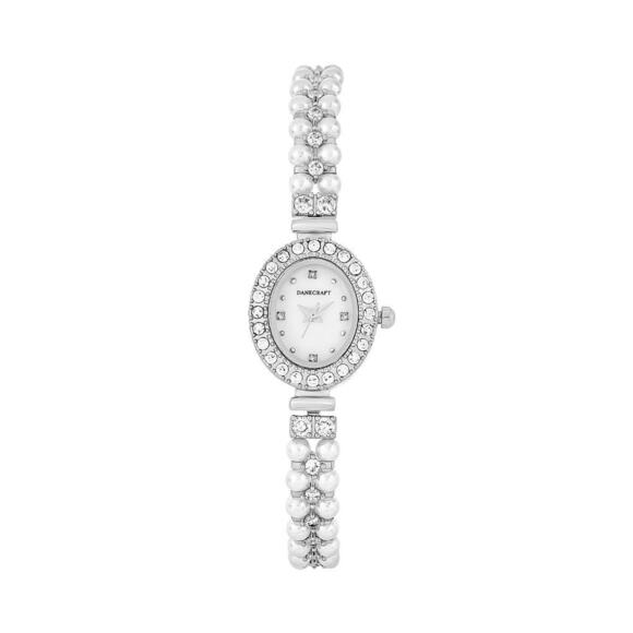Danecraft Women’s Silver-Plated Oval Watch Quartz | NWT